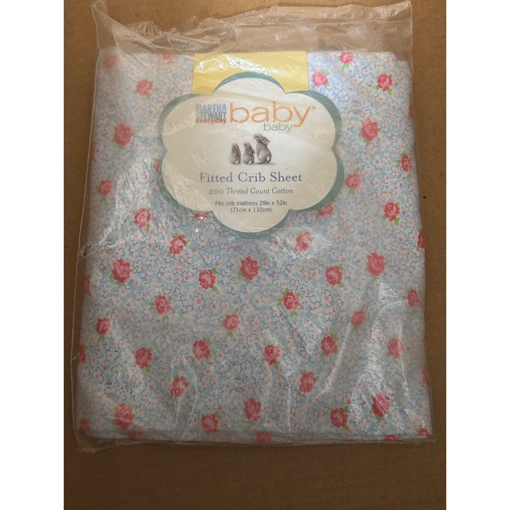 Martha Stewart Everyday Baby Vintage 1999 Floral Fitted Crib Sheet 200TC Cotton
